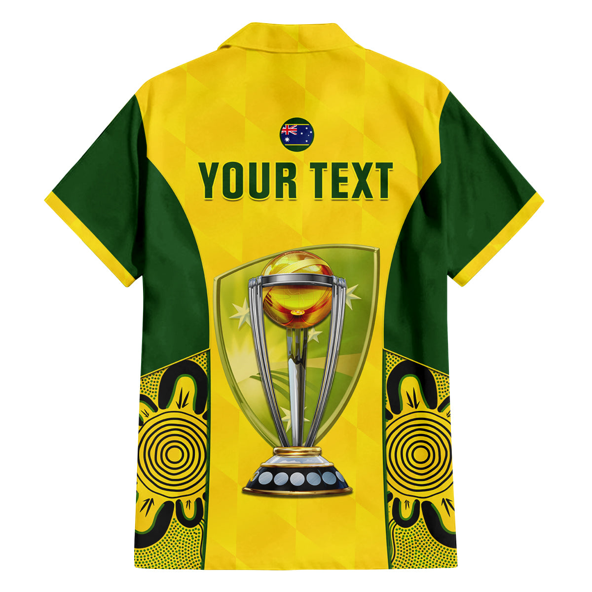Custom Australia Cricket Family Matching Off Shoulder Maxi Dress and Hawaiian Shirt World Cup Go Champions 2023 Indigenous - Wonder Print Shop