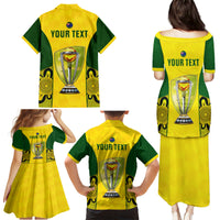 Custom Australia Cricket Family Matching Puletasi Dress and Hawaiian Shirt World Cup Go Champions 2023 Indigenous - Wonder Print Shop