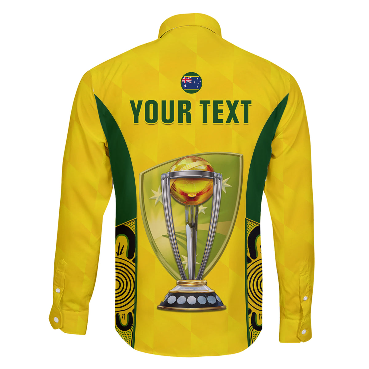 Custom Australia Cricket Family Matching Short Sleeve Bodycon Dress and Hawaiian Shirt World Cup Go Champions 2023 Indigenous - Wonder Print Shop