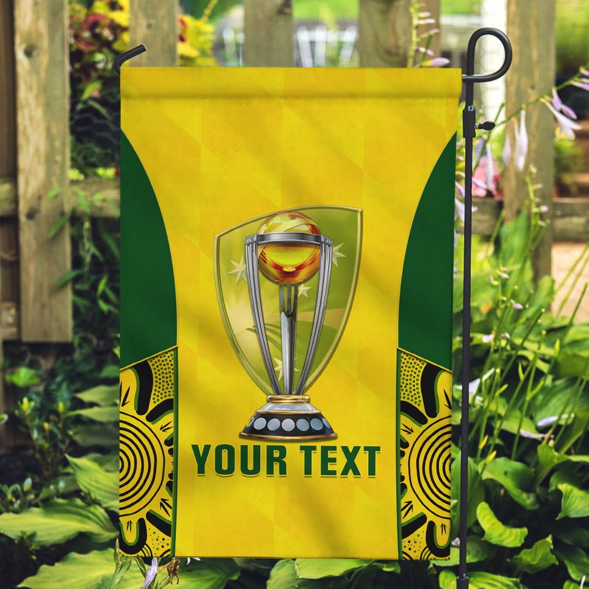 Custom Australia Cricket Garden Flag World Cup Go Champions 2023 Indigenous - Wonder Print Shop