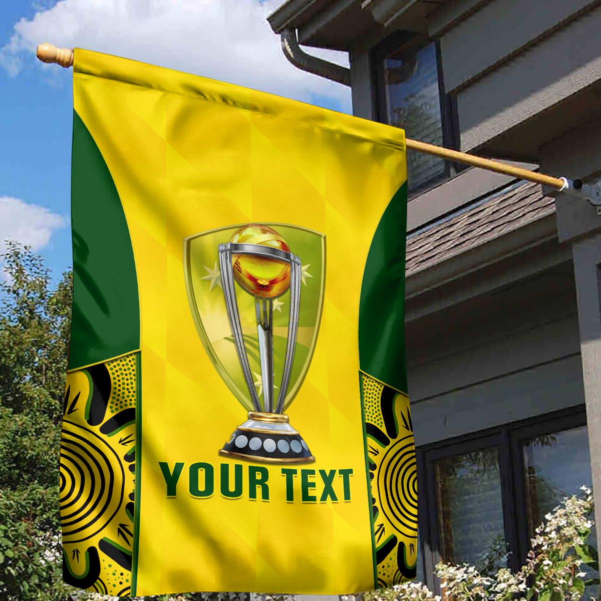 Custom Australia Cricket Garden Flag World Cup Go Champions 2023 Indigenous - Wonder Print Shop