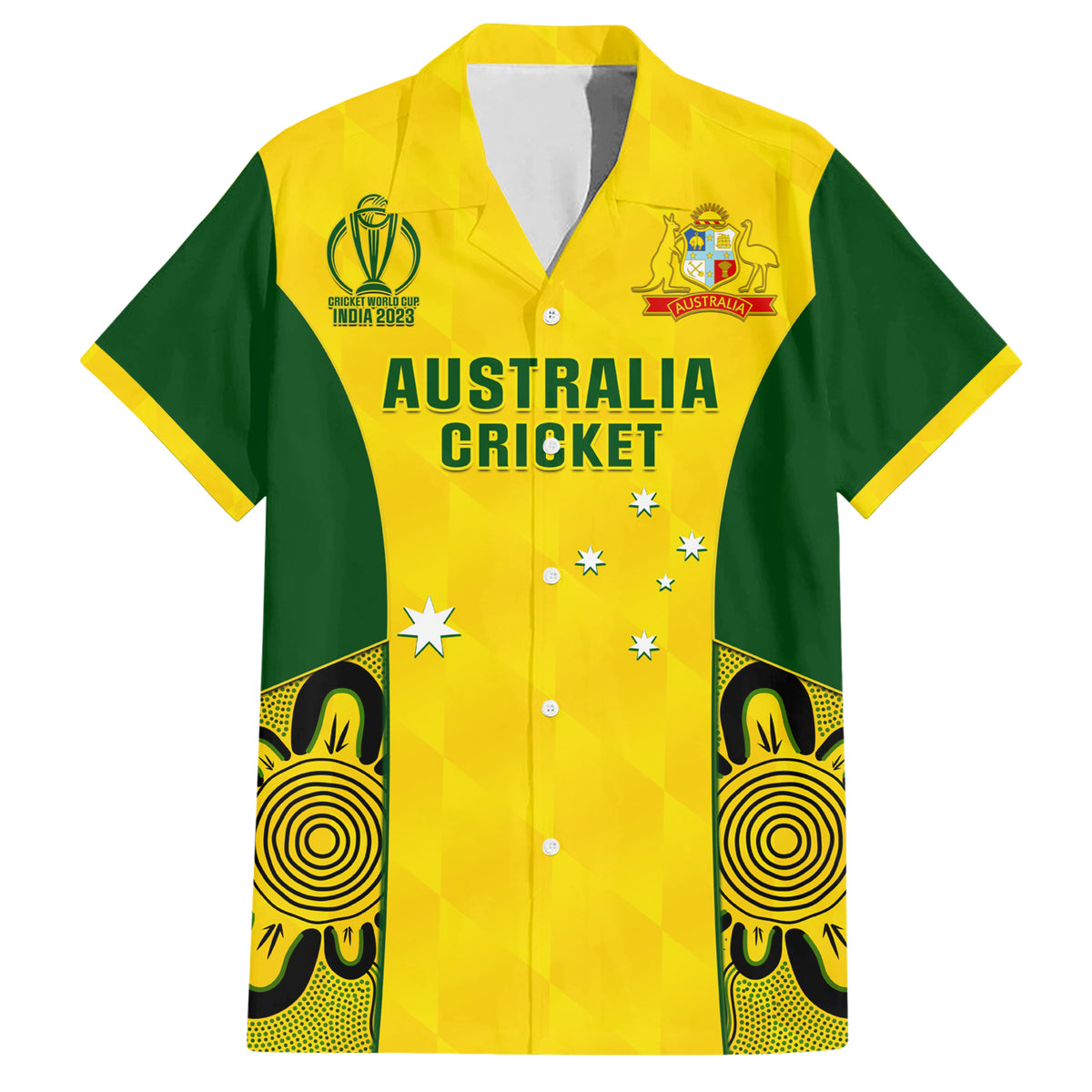 Custom Australia Cricket Hawaiian Shirt World Cup Go Champions 2023 Indigenous - Wonder Print Shop