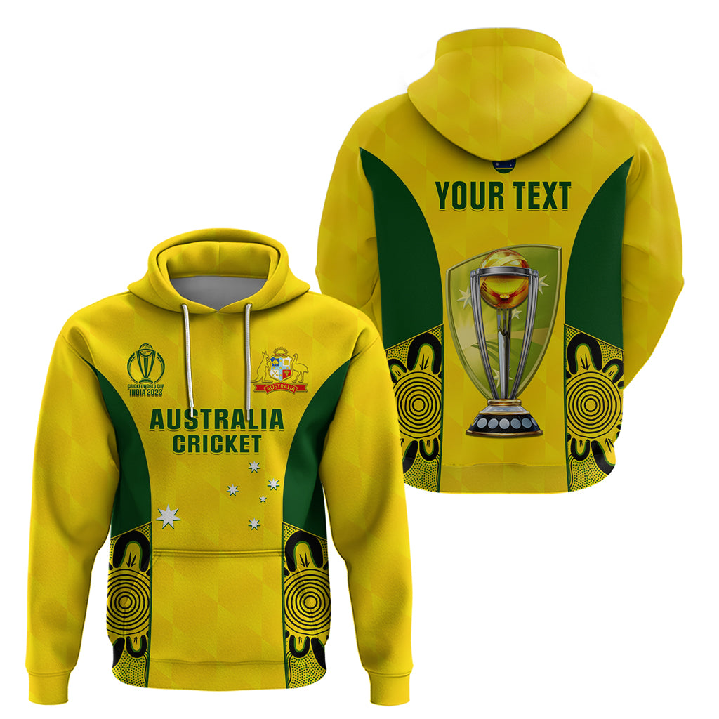 Custom Australia Cricket Hoodie World Cup Go Champions 2023 Indigenous - Wonder Print Shop
