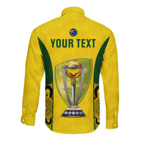 Custom Australia Cricket Long Sleeve Button Shirt World Cup Go Champions 2023 Indigenous - Wonder Print Shop