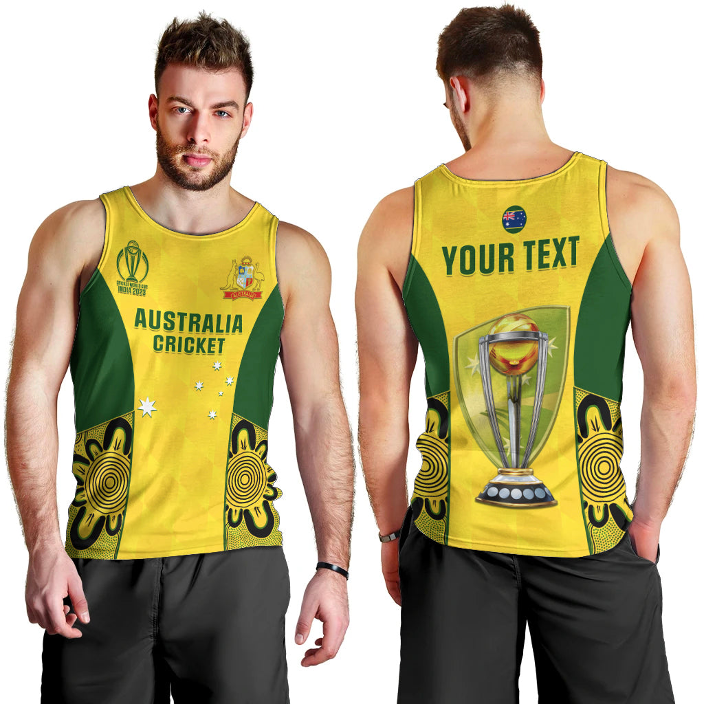 Custom Australia Cricket Men Tank Top World Cup Go Champions 2023 Indigenous - Wonder Print Shop