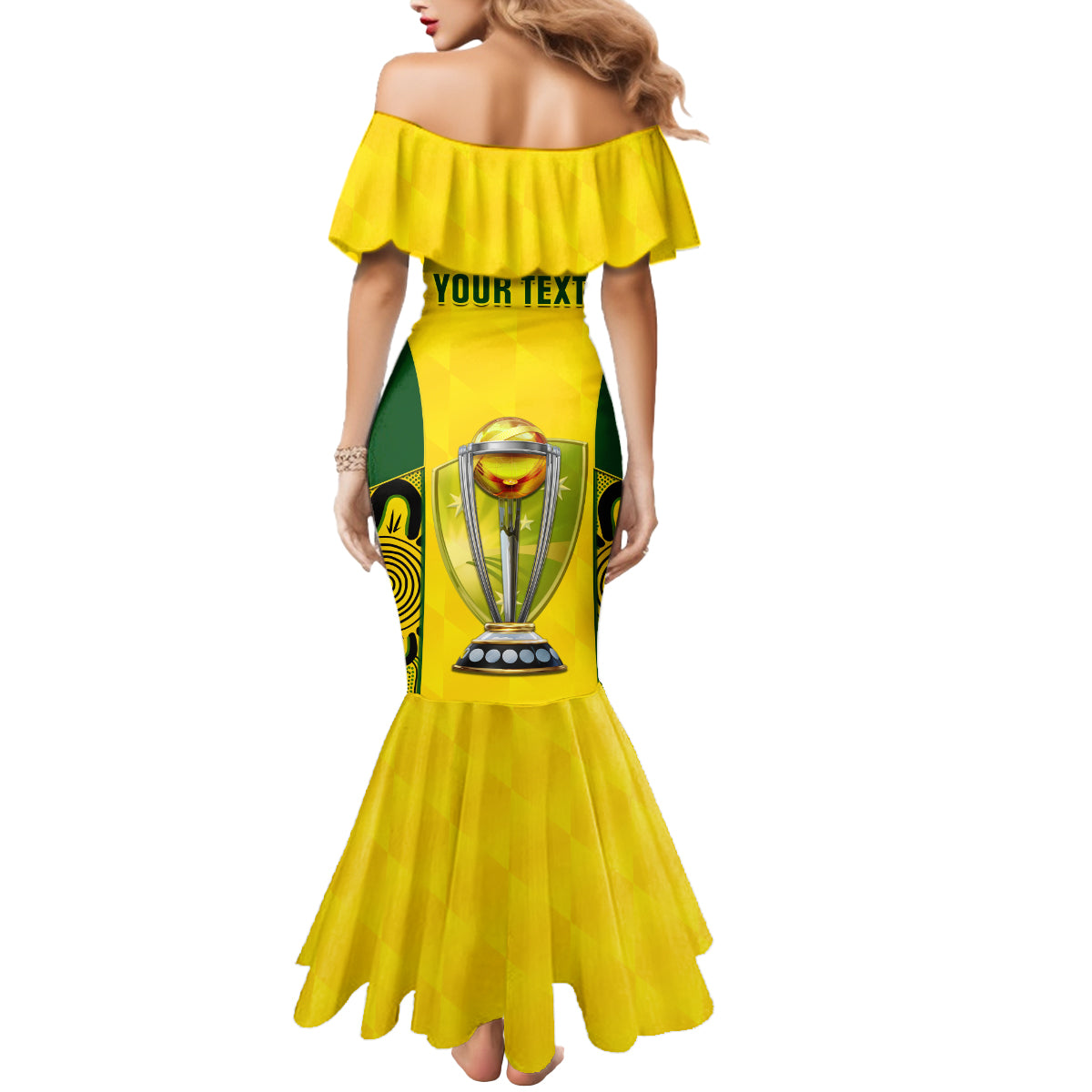 Custom Australia Cricket Mermaid Dress World Cup Go Champions 2023 Indigenous - Wonder Print Shop