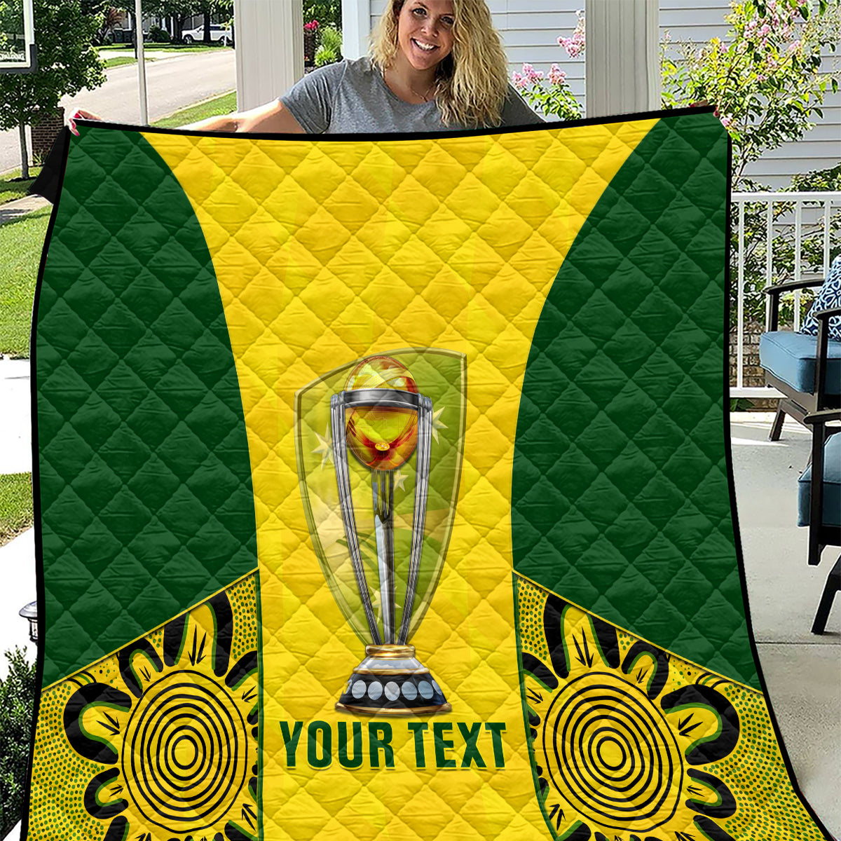 Custom Australia Cricket Quilt World Cup Go Champions 2023 Indigenous - Wonder Print Shop