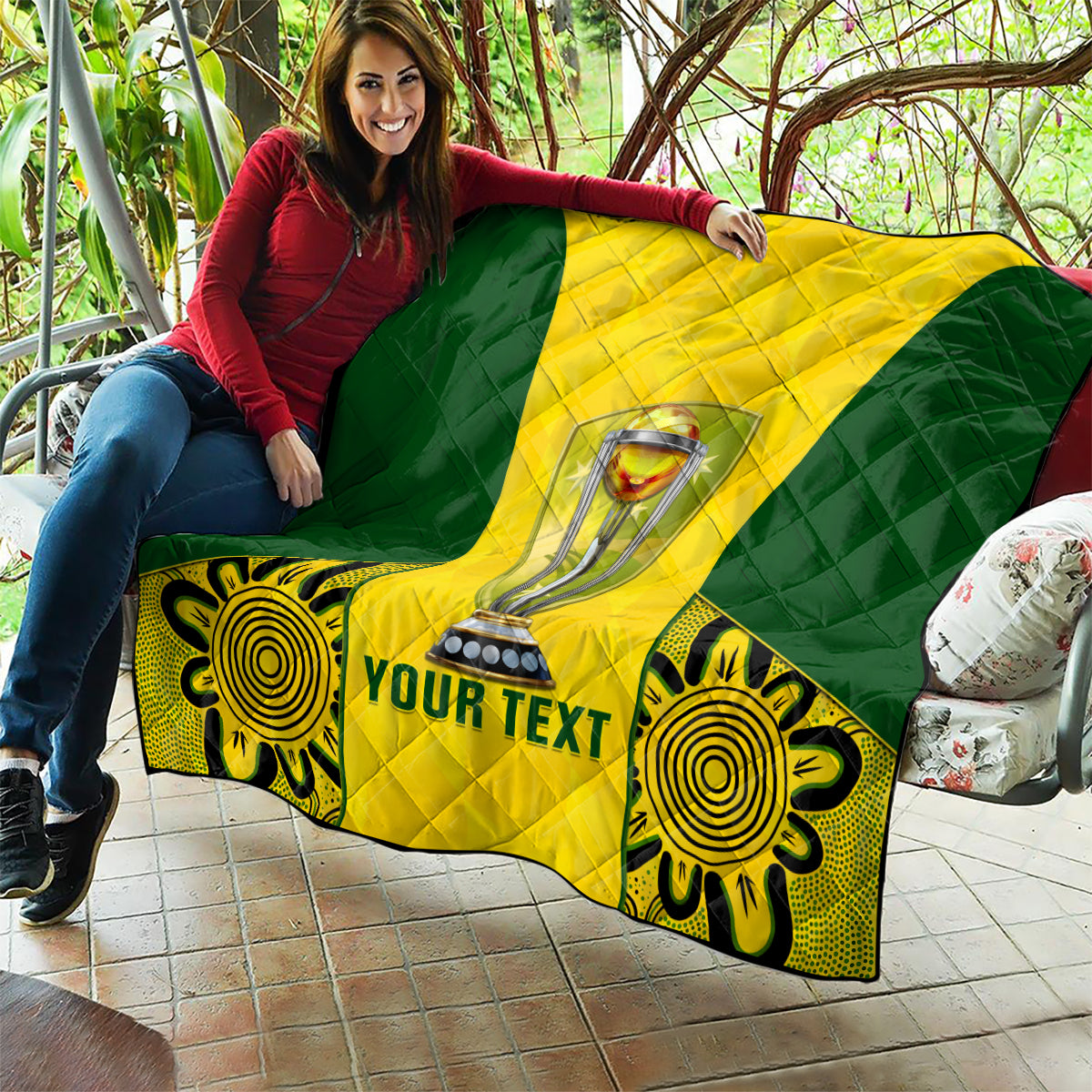 Custom Australia Cricket Quilt World Cup Go Champions 2023 Indigenous - Wonder Print Shop