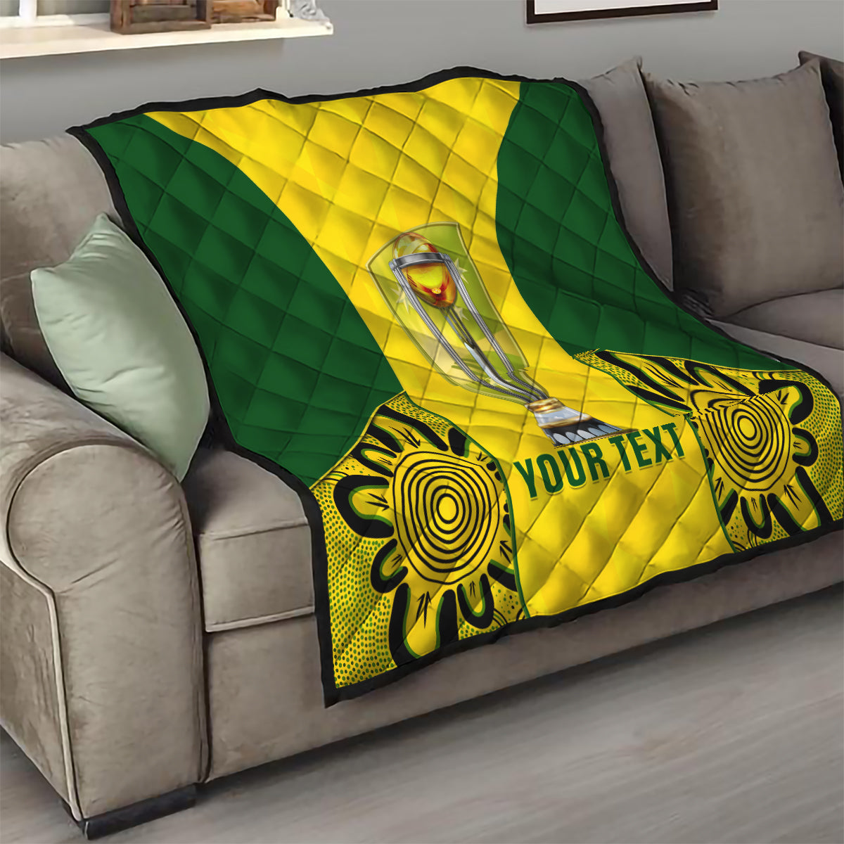 Custom Australia Cricket Quilt World Cup Go Champions 2023 Indigenous - Wonder Print Shop
