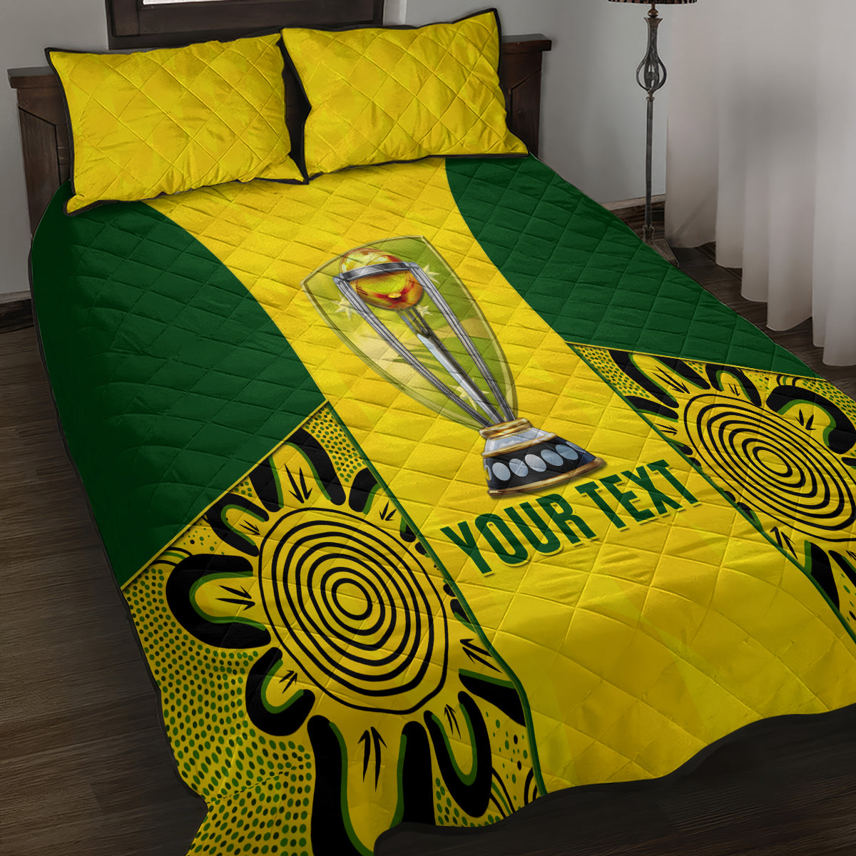 Custom Australia Cricket Quilt Bed Set World Cup Go Champions 2023 Indigenous - Wonder Print Shop
