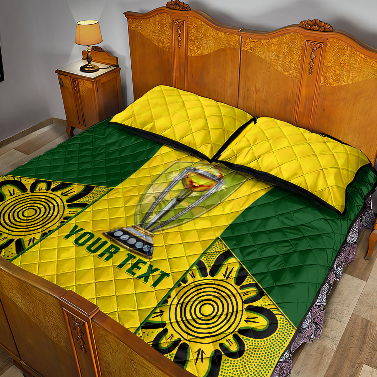 Custom Australia Cricket Quilt Bed Set World Cup Go Champions 2023 Indigenous - Wonder Print Shop