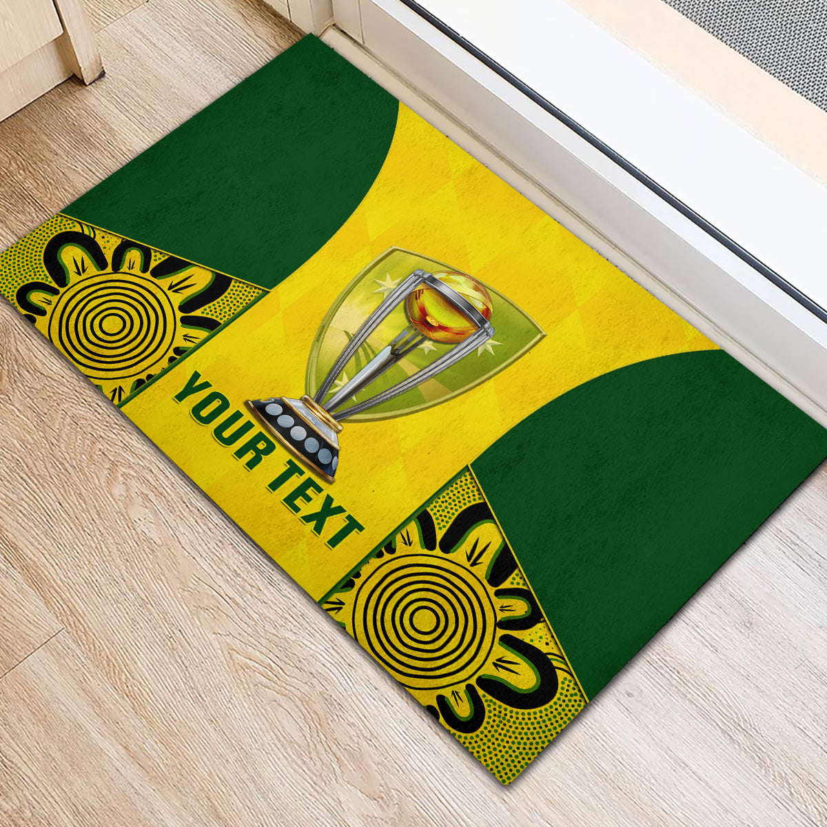Custom Australia Cricket Rubber Doormat World Cup Go Champions 2023 Indigenous - Wonder Print Shop