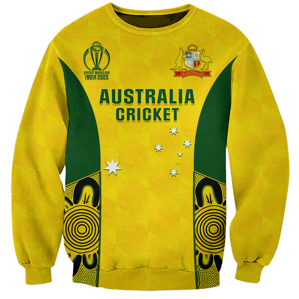 Custom Australia Cricket Sweatshirt World Cup Go Champions 2023 Indigenous - Wonder Print Shop