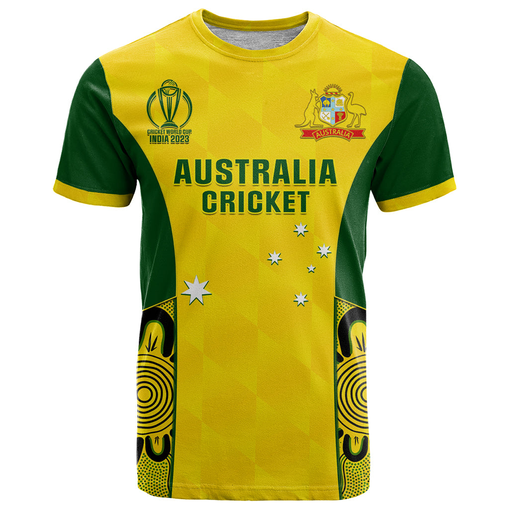 Custom Australia Cricket T Shirt World Cup Go Champions 2023 Indigenous - Wonder Print Shop
