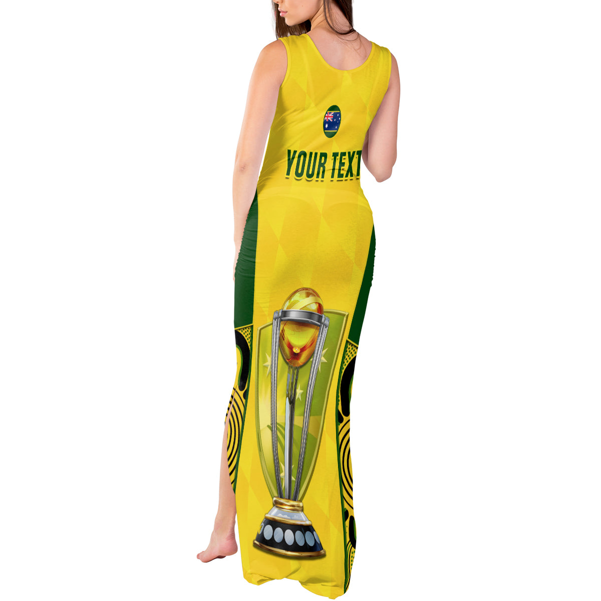 Custom Australia Cricket Tank Maxi Dress World Cup Go Champions 2023 Indigenous - Wonder Print Shop