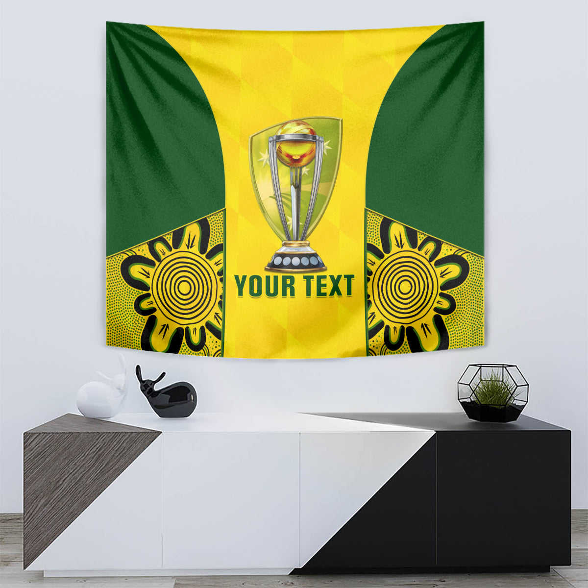 Custom Australia Cricket Tapestry World Cup Go Champions 2023 Indigenous - Wonder Print Shop