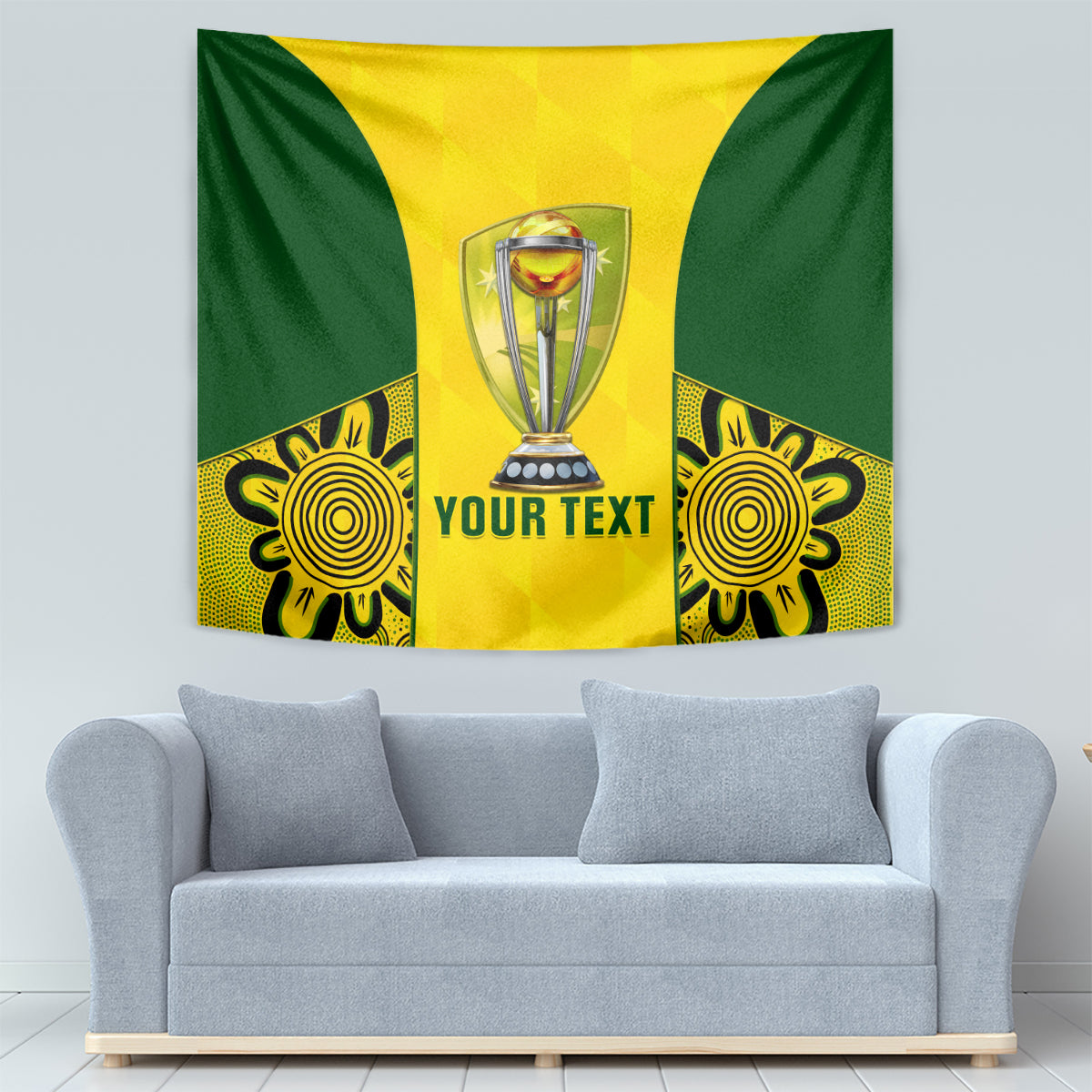 Custom Australia Cricket Tapestry World Cup Go Champions 2023 Indigenous - Wonder Print Shop