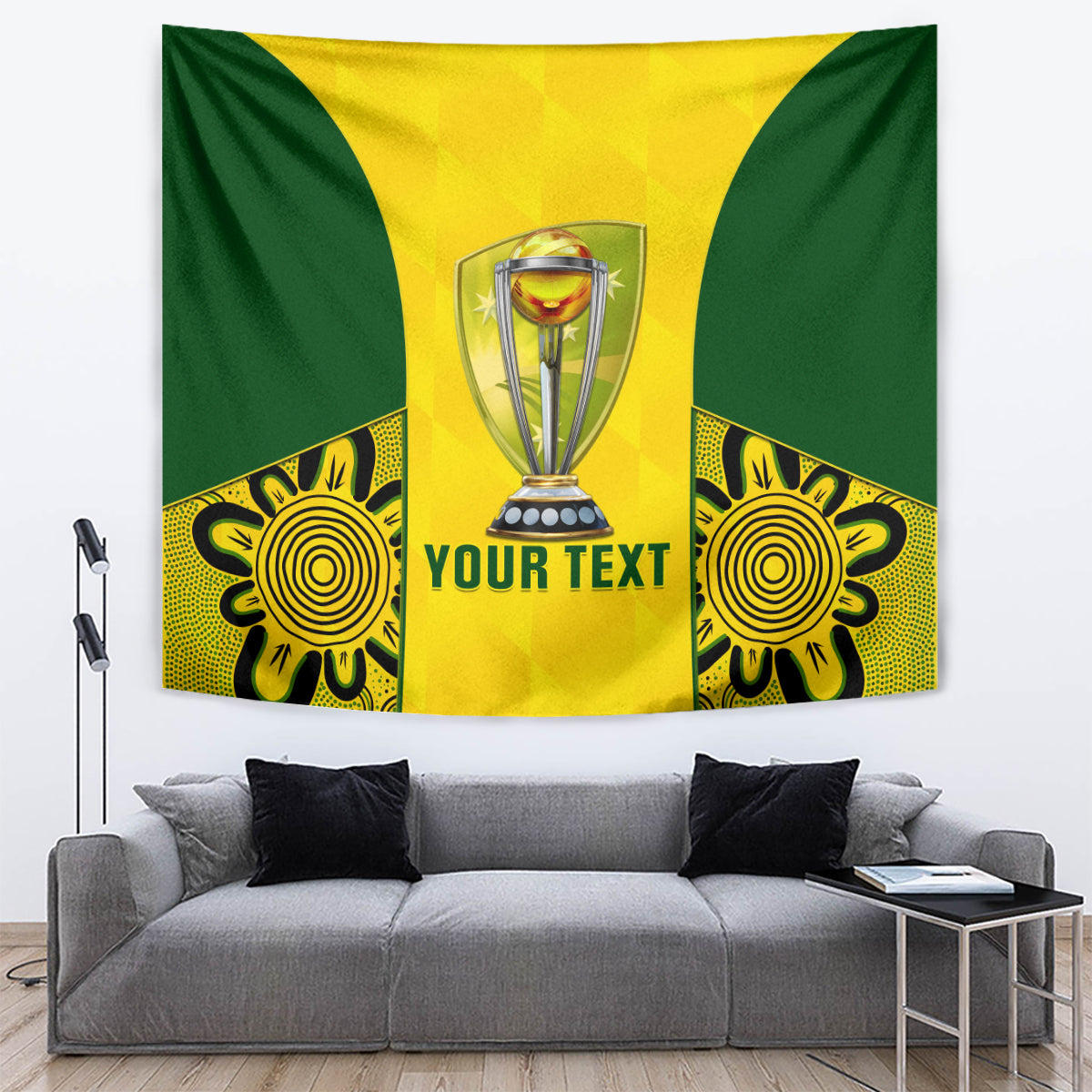 Custom Australia Cricket Tapestry World Cup Go Champions 2023 Indigenous - Wonder Print Shop