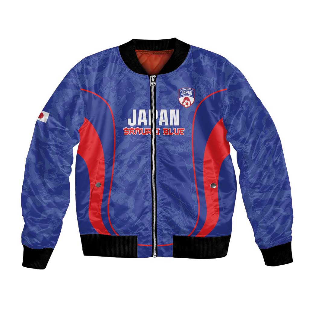 Custom Japan Football Bomber Jacket 2026 Come On Samurai Blue - Wonder Print Shop