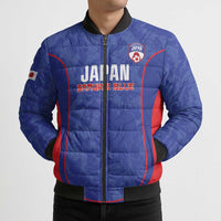 Custom Japan Football Bomber Puffer Jacket 2026 Come On Samurai Blue - Wonder Print Shop
