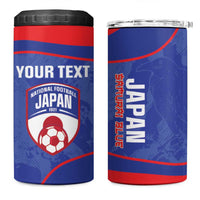 Custom Japan Football 4 in 1 Can Cooler Tumbler 2026 Come On Samurai Blue - Wonder Print Shop