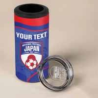 Custom Japan Football 4 in 1 Can Cooler Tumbler 2026 Come On Samurai Blue - Wonder Print Shop