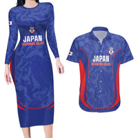 Custom Japan Football Couples Matching Long Sleeve Bodycon Dress and Hawaiian Shirt 2026 Come On Samurai Blue - Wonder Print Shop