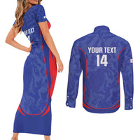 Custom Japan Football Couples Matching Short Sleeve Bodycon Dress and Long Sleeve Button Shirt 2026 Come On Samurai Blue - Wonder Print Shop