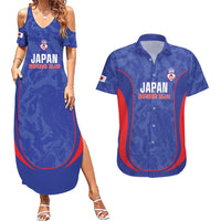 Custom Japan Football Couples Matching Summer Maxi Dress and Hawaiian Shirt 2026 Come On Samurai Blue - Wonder Print Shop