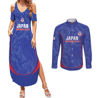 Custom Japan Football Couples Matching Summer Maxi Dress and Long Sleeve Button Shirt 2026 Come On Samurai Blue - Wonder Print Shop