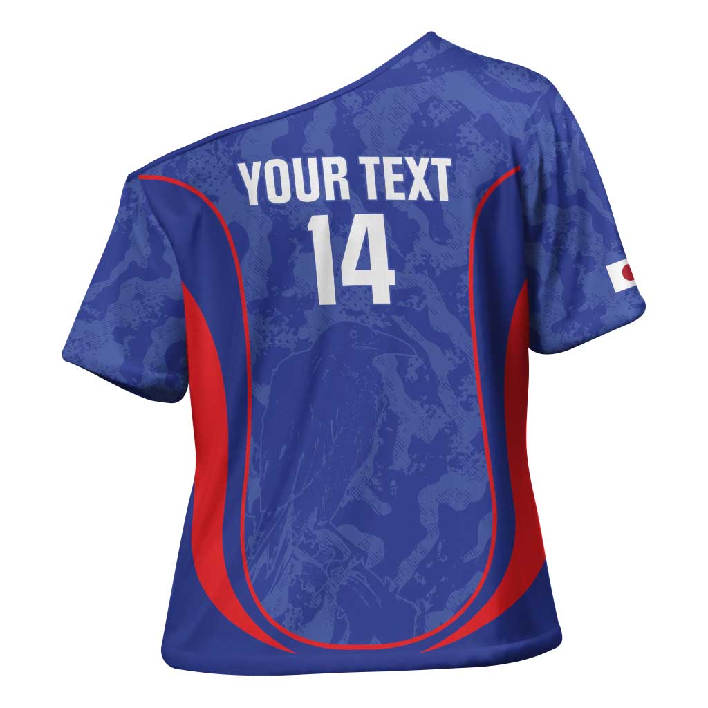 Custom Japan Football Cross Shoulder Shirt 2026 Come On Samurai Blue - Wonder Print Shop