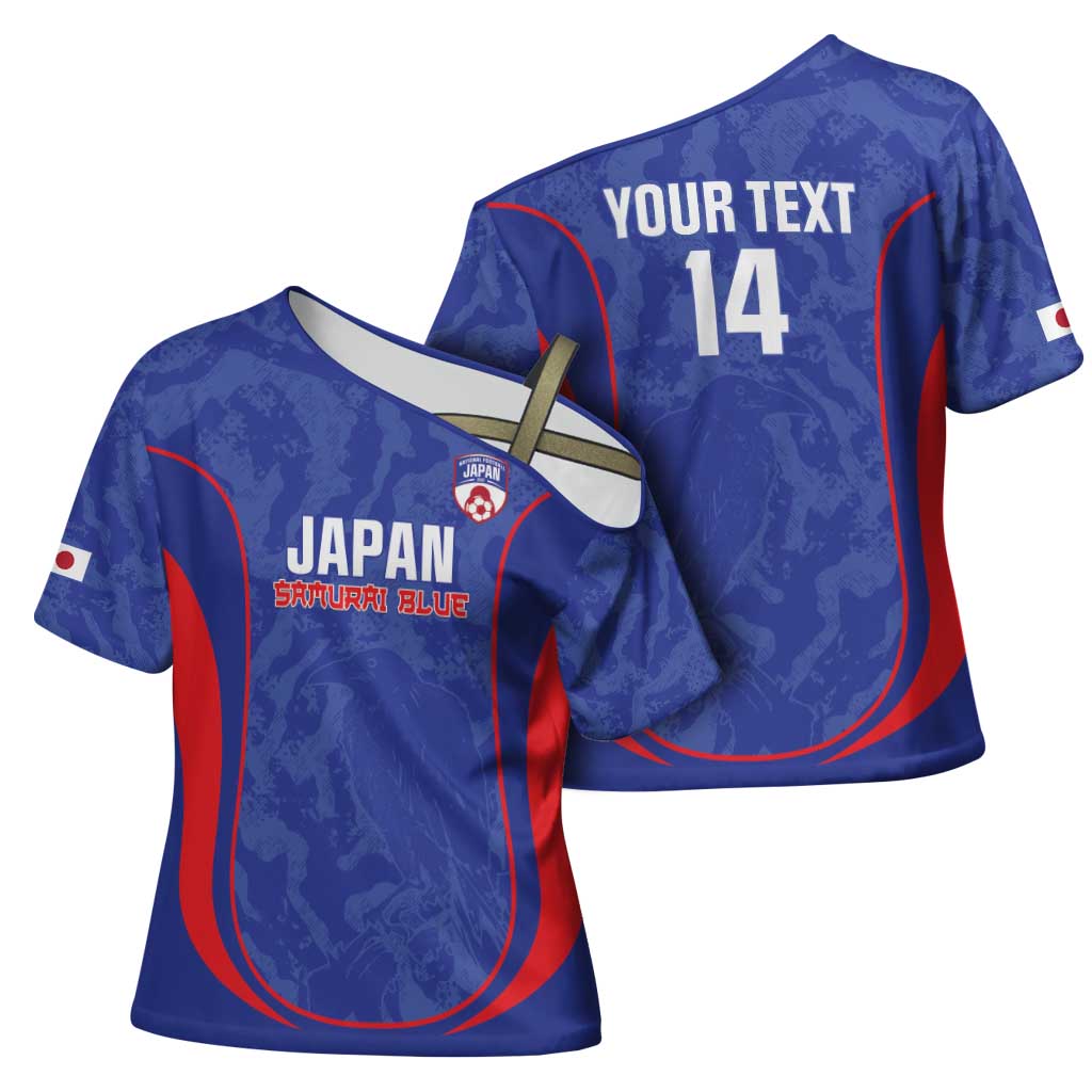 Custom Japan Football Cross Shoulder Shirt 2026 Come On Samurai Blue - Wonder Print Shop