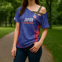 Custom Japan Football Cross Shoulder Shirt 2026 Come On Samurai Blue - Wonder Print Shop