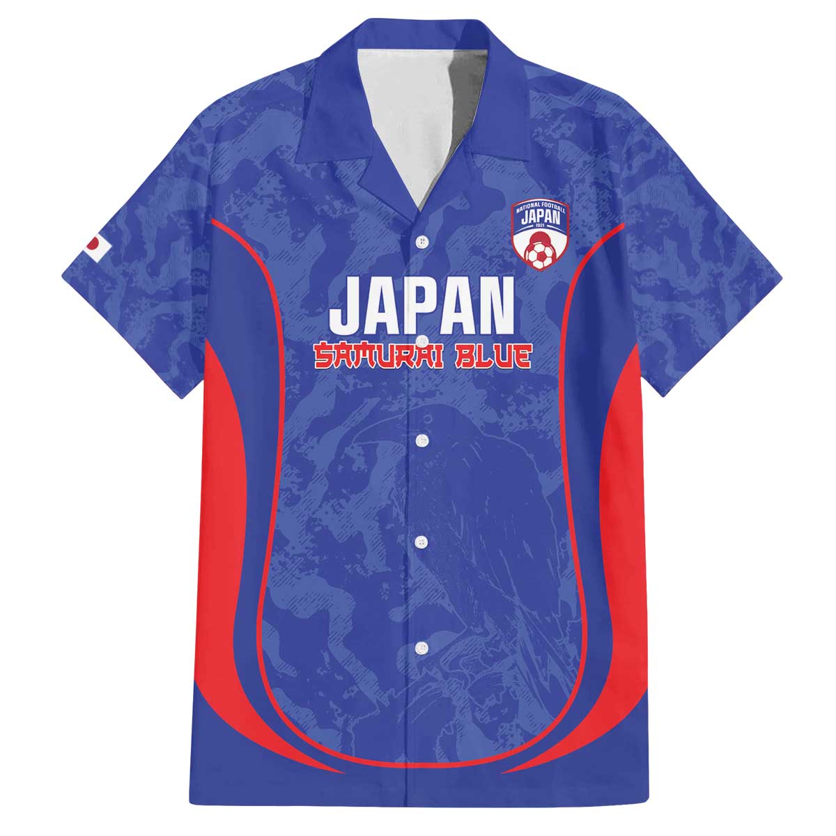 Custom Japan Football Family Matching Off The Shoulder Long Sleeve Dress and Hawaiian Shirt 2026 Come On Samurai Blue - Wonder Print Shop