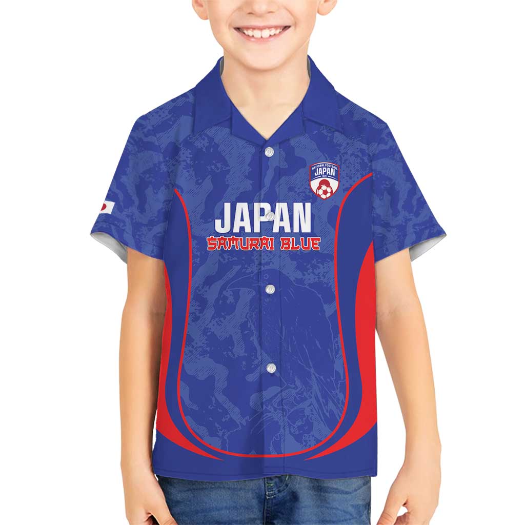 Custom Japan Football Family Matching Off Shoulder Maxi Dress and Hawaiian Shirt 2026 Come On Samurai Blue - Wonder Print Shop