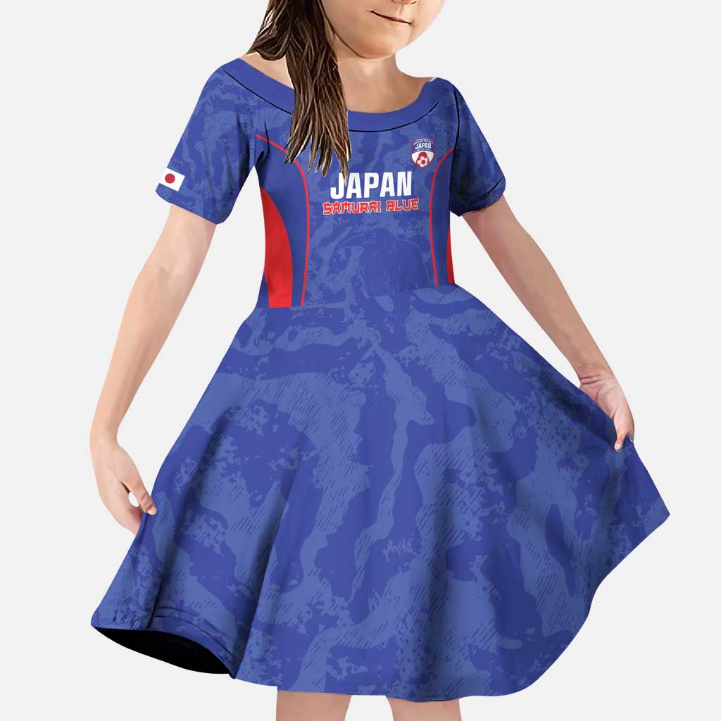 Custom Japan Football Family Matching Puletasi and Hawaiian Shirt 2026 Come On Samurai Blue - Wonder Print Shop