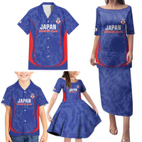 Custom Japan Football Family Matching Puletasi and Hawaiian Shirt 2026 Come On Samurai Blue - Wonder Print Shop