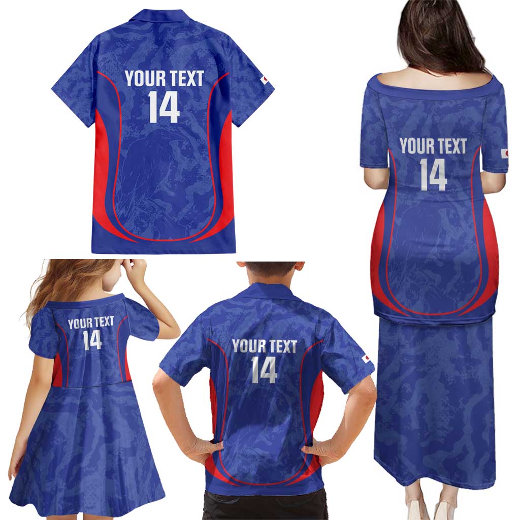 Custom Japan Football Family Matching Puletasi and Hawaiian Shirt 2026 Come On Samurai Blue - Wonder Print Shop