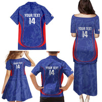 Custom Japan Football Family Matching Puletasi and Hawaiian Shirt 2026 Come On Samurai Blue - Wonder Print Shop