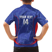 Custom Japan Football Family Matching Short Sleeve Bodycon Dress and Hawaiian Shirt 2026 Come On Samurai Blue - Wonder Print Shop