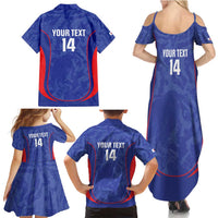 Custom Japan Football Family Matching Summer Maxi Dress and Hawaiian Shirt 2026 Come On Samurai Blue - Wonder Print Shop
