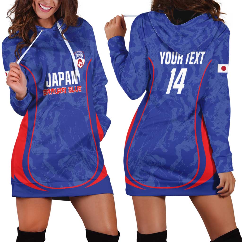 Custom Japan Football Hoodie Dress 2026 Come On Samurai Blue - Wonder Print Shop