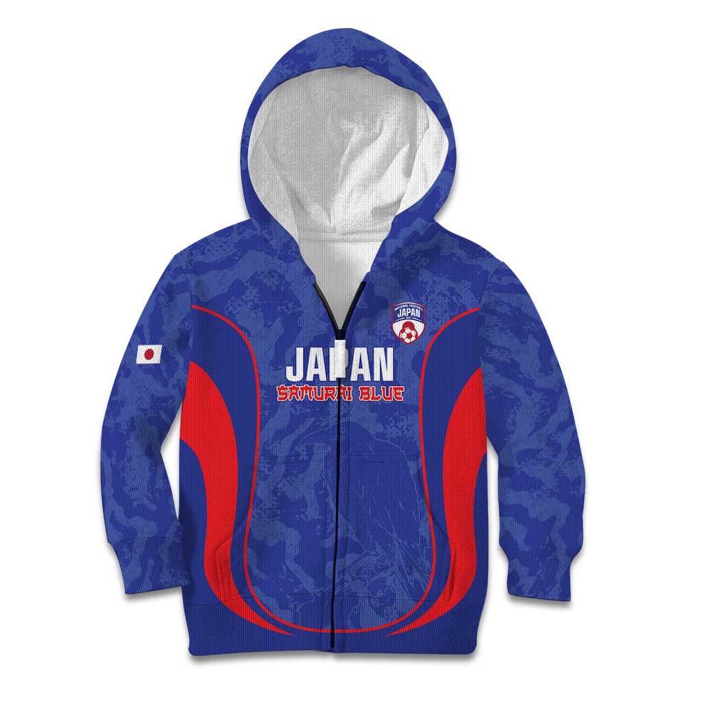 Custom Japan Football Kid Hoodie 2026 Come On Samurai Blue - Wonder Print Shop