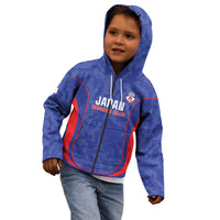 Custom Japan Football Kid Hoodie 2026 Come On Samurai Blue - Wonder Print Shop