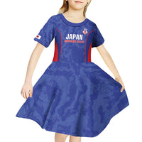 Custom Japan Football Kid Short Sleeve Dress 2026 Come On Samurai Blue - Wonder Print Shop