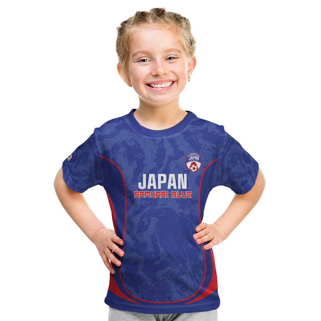 Custom Japan Football Kid T Shirt 2026 Come On Samurai Blue - Wonder Print Shop
