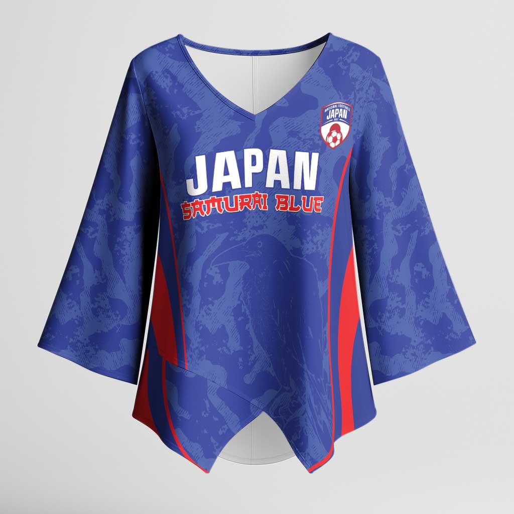Custom Japan Football Kimono Sleeve Blouse 2026 Come On Samurai Blue - Wonder Print Shop