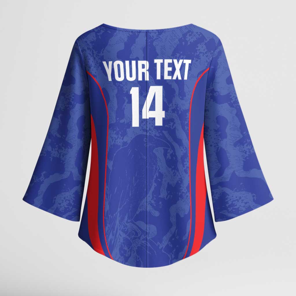 Custom Japan Football Kimono Sleeve Blouse 2026 Come On Samurai Blue - Wonder Print Shop