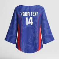 Custom Japan Football Kimono Sleeve Blouse 2026 Come On Samurai Blue - Wonder Print Shop