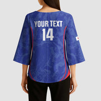 Custom Japan Football Kimono Sleeve Blouse 2026 Come On Samurai Blue - Wonder Print Shop